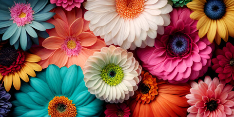 Kaleidoscope Blooms: Multicolored Floral Array