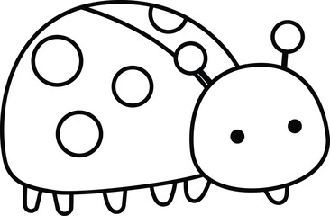 a vector of a ladybug in black and white coloring