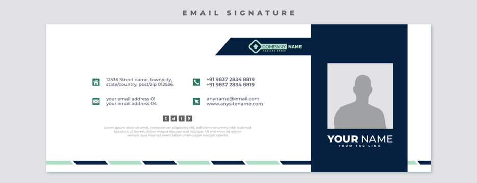 Vector modern and minimal email footer template professional design for business social media poster or banner vector file