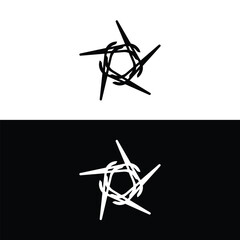 Black and white circle vector logo template design