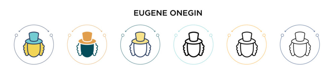 Eugene onegin icon in filled, thin line, outline and stroke style. Vector illustration of two colored and black eugene onegin vector icons designs can be used for mobile, ui, web - obrazy, fototapety, plakaty