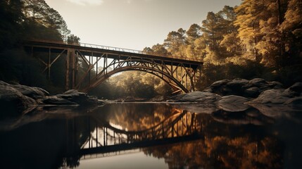 Bridge over the river made with Ai generative technology, Property is fictional