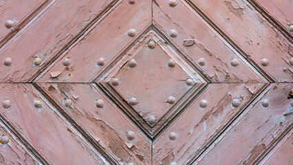Close-up of an old, church wooden door