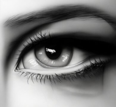 Woman eyes pencil sketch painting HD Beautiful Concept