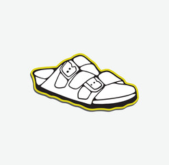 Slippers Icon Silhouette Illustration. Home Shoes Vector Graphic Pictogram Symbol Clip Art. Doodle Sketch Black Sign.