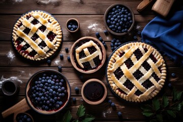 Homemade pastry blueberry pie