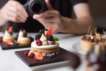 Obraz na płótnie Canvas Food cake photography. Generate Ai