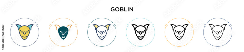 Wall mural goblin icon in filled, thin line, outline and stroke style. vector illustration of two colored and b - Wall murals