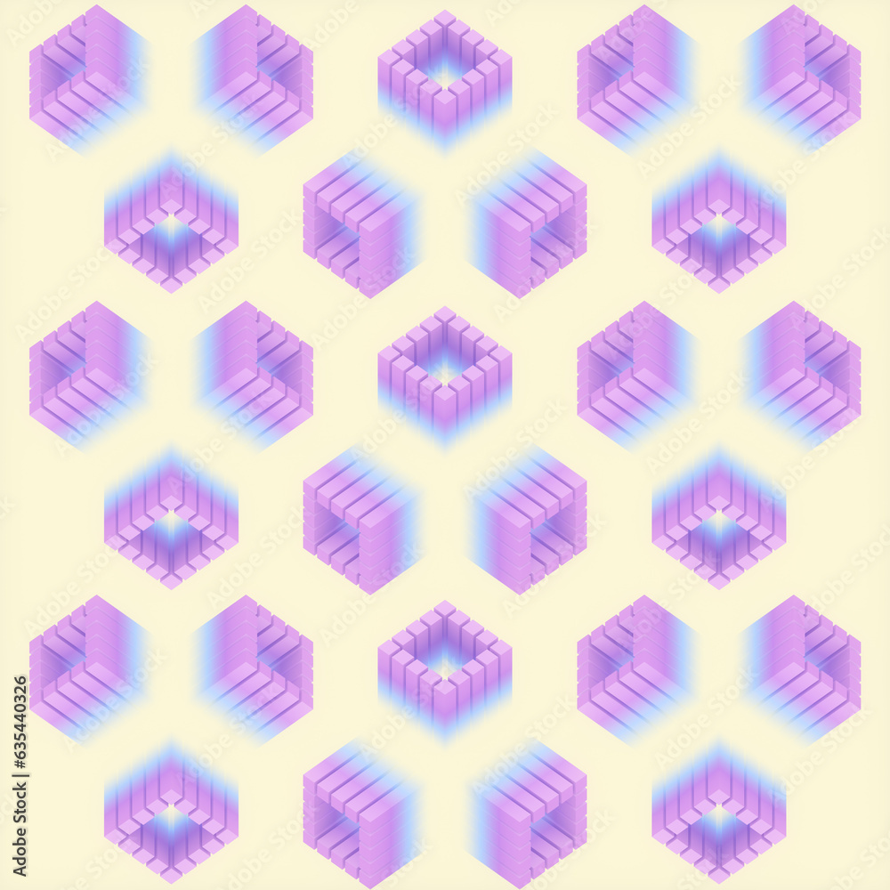 Leinwandbilder trendy background with rectangular geometric shapes. 3d rendering digital illustration
