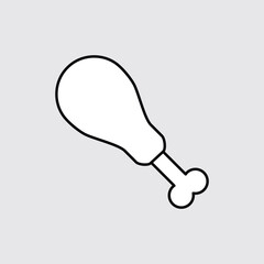 Drumstick line icon. Vector illustration.