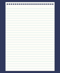 Grid paper. Abstract striped background with color horizontal lines. Geometric pattern for school, wallpaper, textures, notebook. Lined paper blank isolated on transparent background