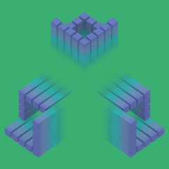 Digital background with futuristic geometric shapes. 3d rendering illustration