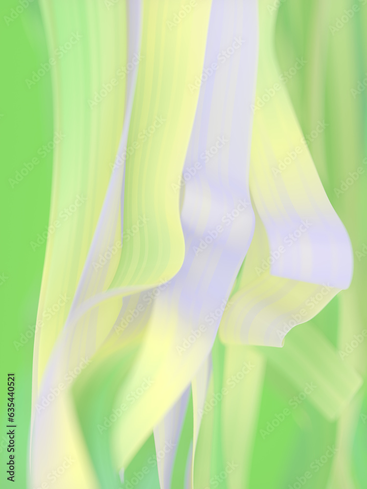 Leinwandbilder modern pattern with flying neon colored stripes of fabric in the wind. 3d rendering digital illustra