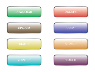 Colorful buttons collection.Colorful buttons set on white background.