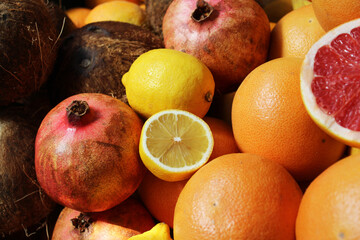 healthy food fruits for fresh at the market in Turkey