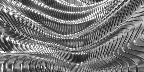 Abstract silver metal background .Aluminum stripes waves