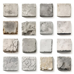 Concrete  tiles  isolated on white background