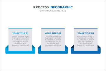 Horizontal process infographic  design with 3 options or steps vector