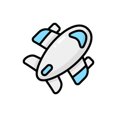 Simple Airplane lineal color icon. The icon can be used for websites, print templates, presentation templates, illustrations, etc