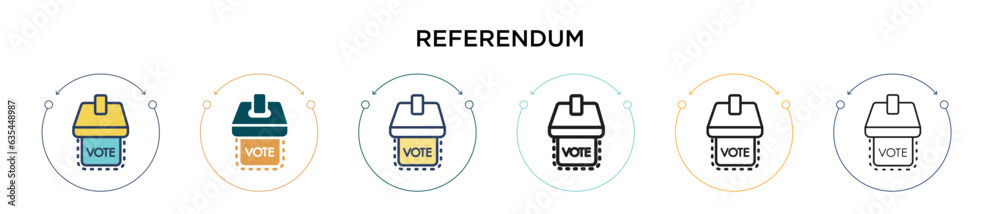 Wall mural referendum icon in filled, thin line, outline and stroke style. vector illustration of two colored a