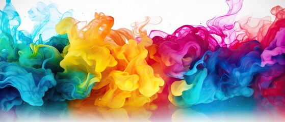 colorful watercolor mixed liquid splashing in water banner background, Generative AI