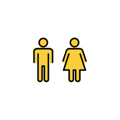 Man and woman icon vector for web and mobile app. male and female sign and symbol. Girls and boys