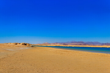 Fototapeta na wymiar Beautiful lake in Ras Mohammed national park, Sinai peninsula in Egypt