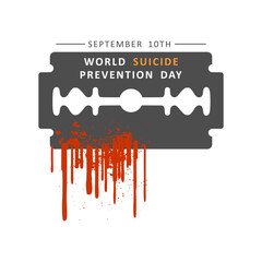 World Suicide Prevention Day design with razor blade icon