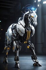 Fototapeta na wymiar Cybernetic Centaur: Sentinel of Technological Frontier , robot horse