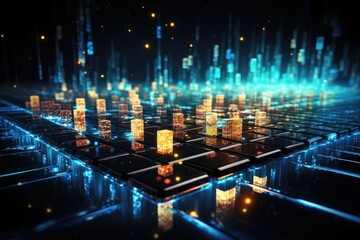 Cloud computing transfer big data on internet. futuristic digital technology .Generative AI