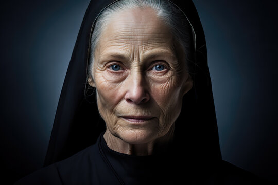 portrait of a nun, ai generated