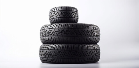 Fototapeta na wymiar tyre garage wheel isolated automobile object background auto rubber car tire. Generative AI.