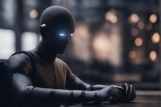 Biorobot made of nanomaterials controlled by artificial intelligence is made of black materials