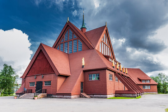 Kiruna, Norbottens L&auml;n, Sweden,  - 27. July 2023 - Historical Church