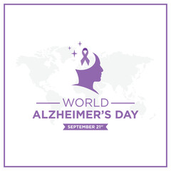 Alzheimer's day greetings vector.