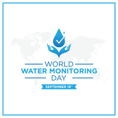 Water monitoring day greetings vector.