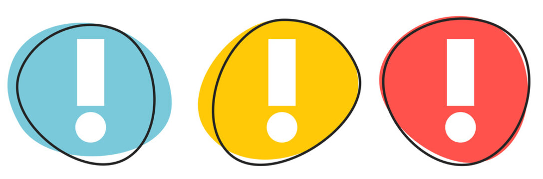 Button Banner f&uuml;r Website oder Business: Ausrufezeichen oder Warnung