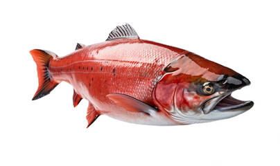 Salmon Isolated against white background. Background.