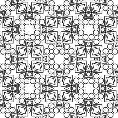 Vector pattern with symmetrical elements . Modern stylish abstract texture. Repeating geometric tiles from striped elements.Black and white pattern.