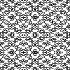Vector pattern with symmetrical elements . Modern stylish abstract texture. Repeating geometric tiles from striped elements.Black and white pattern.