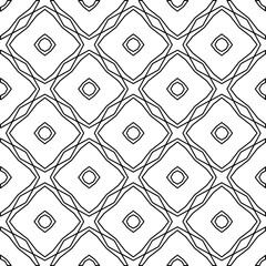 Vector pattern with symmetrical elements . Modern stylish abstract texture. Repeating geometric tiles from striped elements.Black and white pattern.
