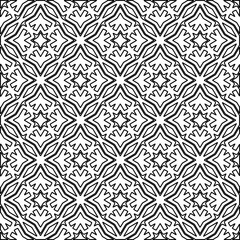Vector pattern with symmetrical elements . Modern stylish abstract texture. Repeating geometric tiles from striped elements.Black and white pattern.