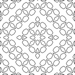 Vector pattern with symmetrical elements . Modern stylish abstract texture. Repeating geometric tiles from striped elements.Black and white pattern.