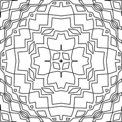 Vector pattern with symmetrical elements . Modern stylish abstract texture. Repeating geometric tiles from striped elements.Black and white pattern.