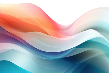 Colorful abstract flowing waves on white background