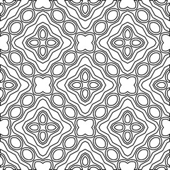 Vector pattern with symmetrical elements . Modern stylish abstract texture. Repeating geometric tiles from striped elements.Black and white pattern.