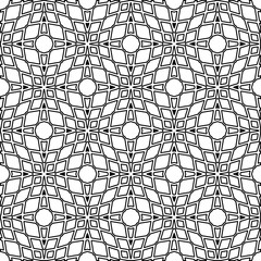 Vector pattern with symmetrical elements . Modern stylish abstract texture. Repeating geometric tiles from striped elements.Black and white pattern.