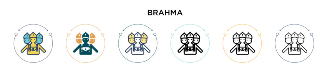 Brahma icon in filled, thin line, outline and stroke style. Vector illustration of two colored and black brahma vector icons designs can be used for mobile, ui, web