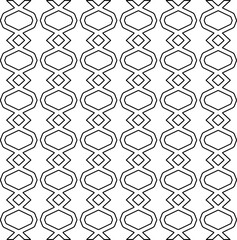 Vector pattern with symmetrical elements . Modern stylish abstract texture. Repeating geometric tiles from striped elements.Black and white pattern.