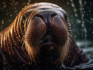 Walrus portrait created with Generative AI technology